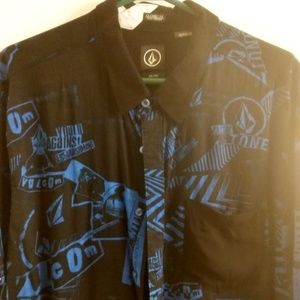 Volcom button up xtra large slim fit new